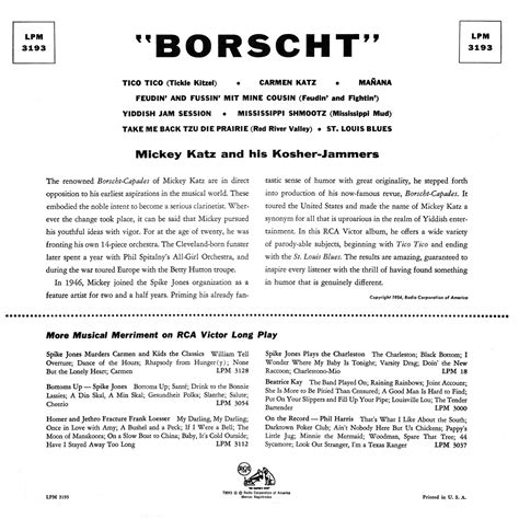 Vintage Stand-up Comedy: Mickey Katz & His Kosher-Jammers - Borscht 1954