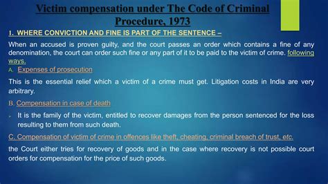 victim compensation under Indian criminal system | PPTX