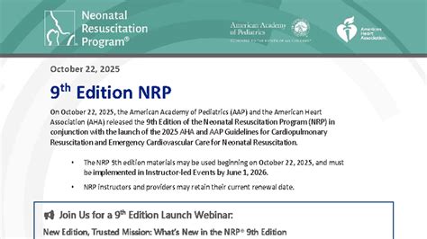 NRP 9th Edition Launch: Key Updates & Resources (2025) - Studocu