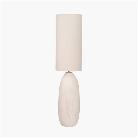 White Vintage Textured Ceramic Floor Lamp By Ruma