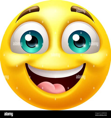 Happy Smiling Emoji Emoticon Face Cartoon Icon Stock Vector Image & Art - Alamy