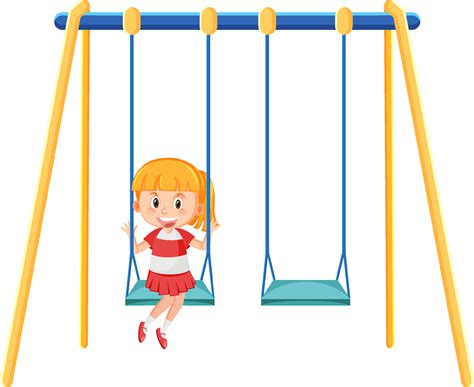 Kid on swing set playground on white background 7498508 Vector Art at ...
