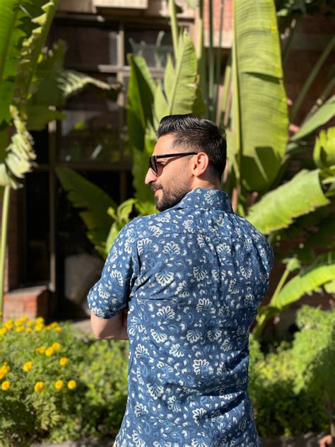 Buy Men's Half Sleeves Cotton Shirt | Chevron shirt | Tamarind Chutney