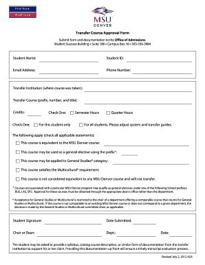 Fillable Online Student Success Building l Suite 180 l Campus Box 16 l ...