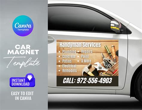 Handyman Business Car Magnet Template - Etsy