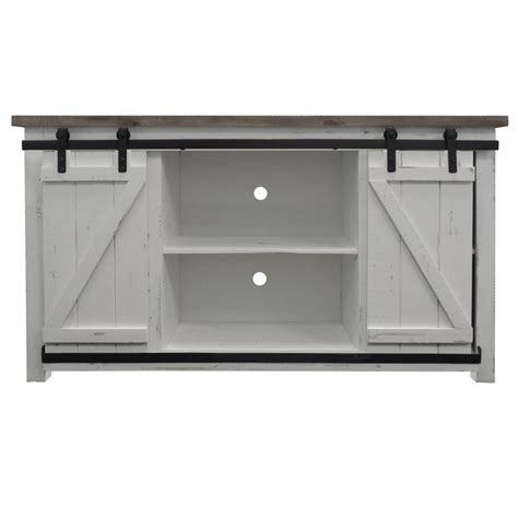 Wooden Console with Barn Style Sliding Door TV Stand India | Ubuy