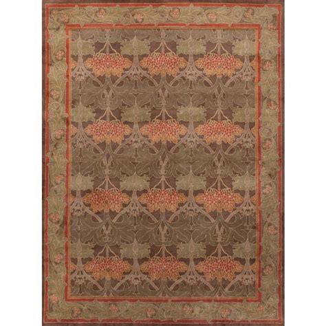 Arts & Crafts Cecil Brown Handmade Wool Carpet 12012