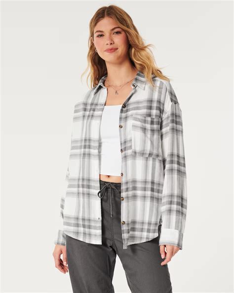 Hollister + Oversized Flannel Shirt