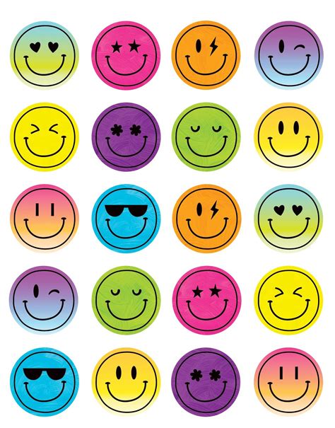 Teacher Created Resources Brights 4Ever Smiley Faces Stickers | Face ...