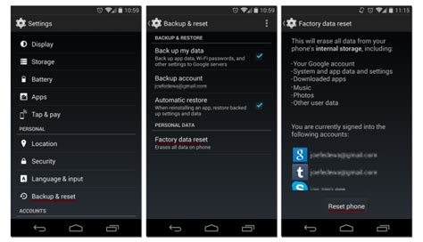 Image result for Factory Reset Android