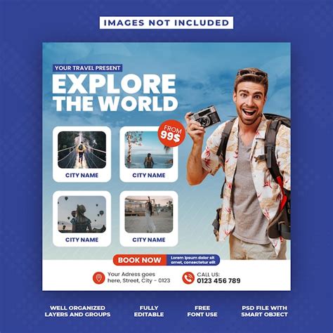 Psd travel business banner or corporate social media banner and ...