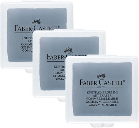 Faber-Castell Kneadable Eraser in Plastic Box (Pack of 3), White ...