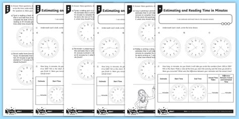 Reading and Estimating Time Worksheets | Ages 7–11 | Maths