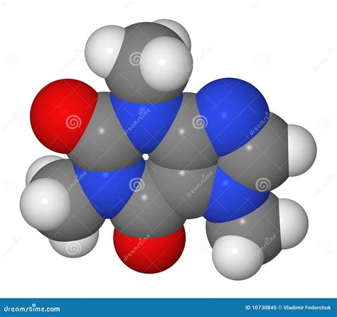 Space-filling Model of Caffeine Molecule Stock Illustration ...