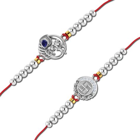 Lords Jewels Silver Rakhi for Raksha Bandhan Pack of 2 – lordsjewels