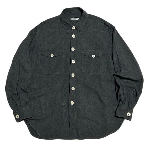 90s EMPORIO ARMANI アルマーニ レーヨンシャツ【L】デカボタン | BACK IN THE DAYZ.