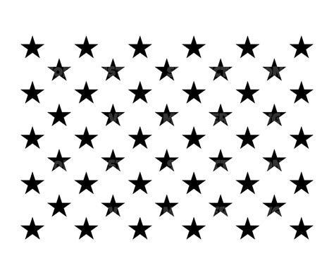 Printable American Flag Stars Stencil 8×11 - Printable JD