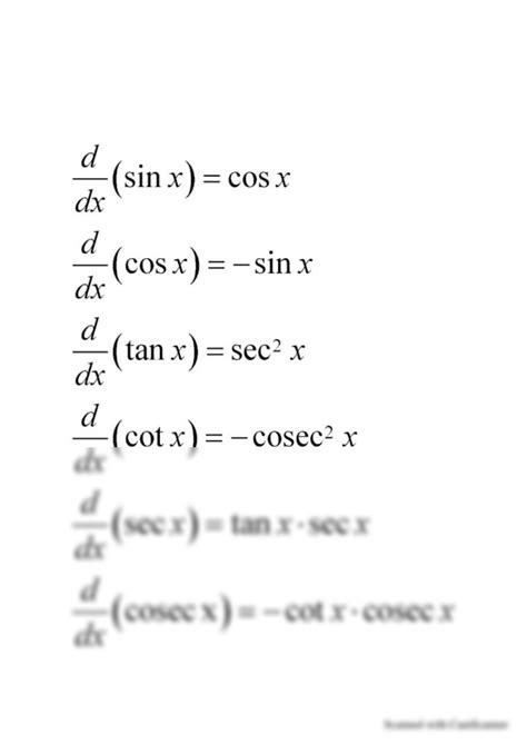 SOLUTION: Trigonometric derivative formulas - Studypool