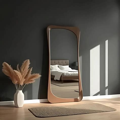 Asymmetrical Floor Mid Century Modern Mirror Irregular Floor Mirror ...