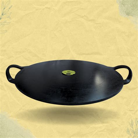 Trilonium Triple Seasoned Iron Boulder Flat Griddle Tawa, round 14 inc ...