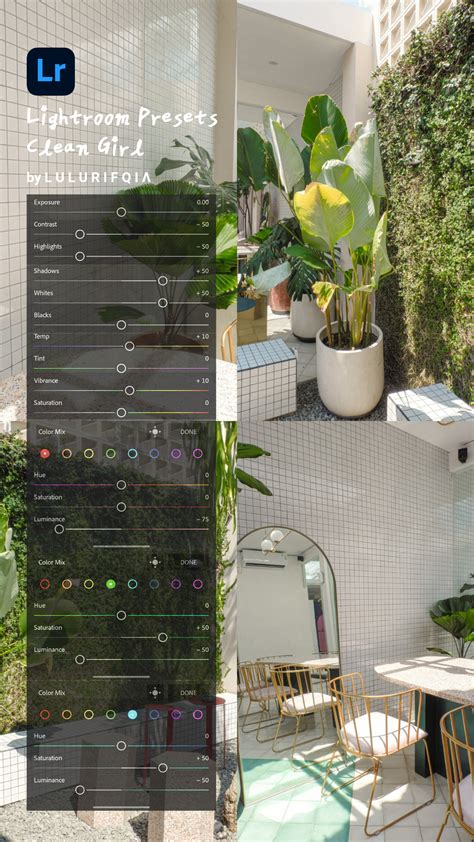 Lr Presets Fresh Aesthetic for the Clean Girl Look 🧼 | Efek lightroom ...