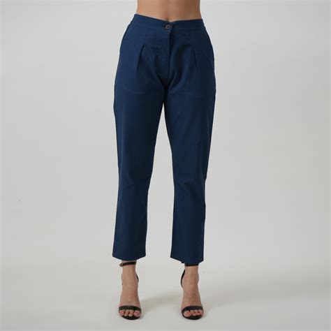 Saltpetre Women Formal Tapered Pants In Natural Navy Blue For Formal ...