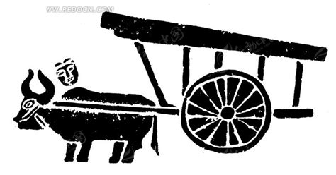 中国古典图案-拉车的牛构成的图案AI素材免费下载_红动中国