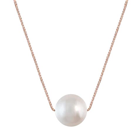 GIVA 925 Sterling Silver Rose Gold White Pearl Necklace | Gifts for ...