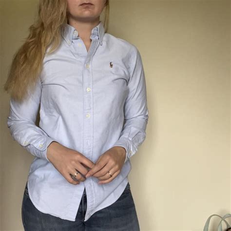 Ralph Lauren powder blue custom fit shirt in... | Depop