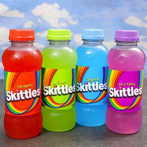 Skittles Drinks 4 Flavor Variety Pack 14oz Wild Berry, Tropical, Sour ...
