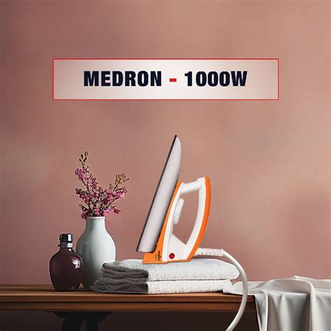 MEDRON 1000W Dry Iron, with Adjustable Temperature Control Knob ...