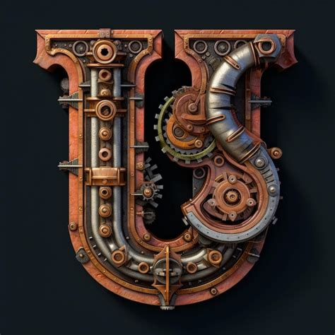 There is a very large metal letter with a clock on it generative ai ...