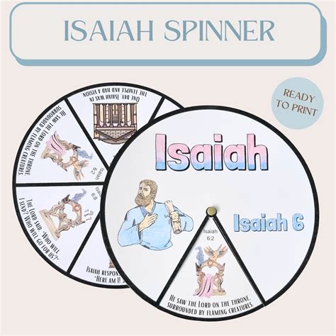Isaiah Coloring Spinner Wheel Isaiah Craft Sunday School Craft Kids ...
