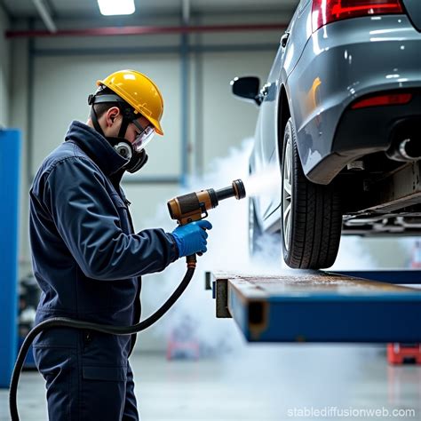 Dry Ice Blasting Car Undercarriage | Stable Diffusion Online
