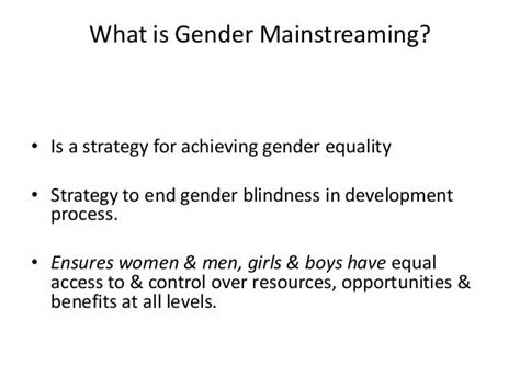 Image result for Gender Mainstreaming Means