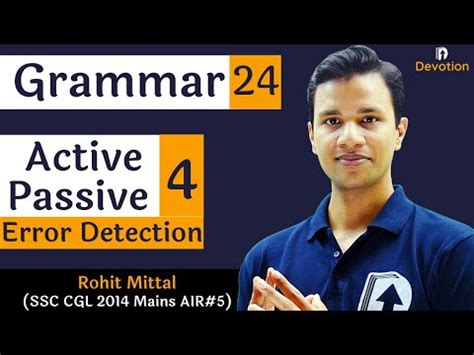 Active Passive Voice - 4 Video Lecture - Crash Course for SSC MTS / SSC ...