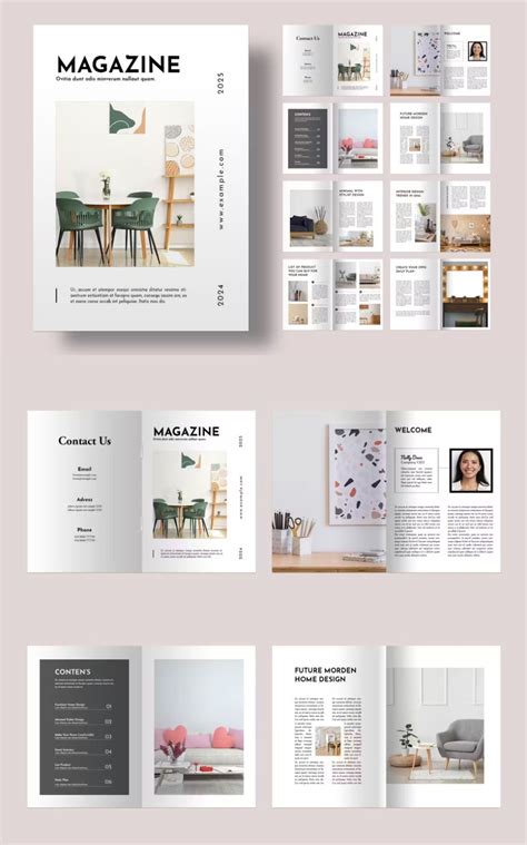 Magazine Layout Template InDesign INDD | Interior design magazine ...