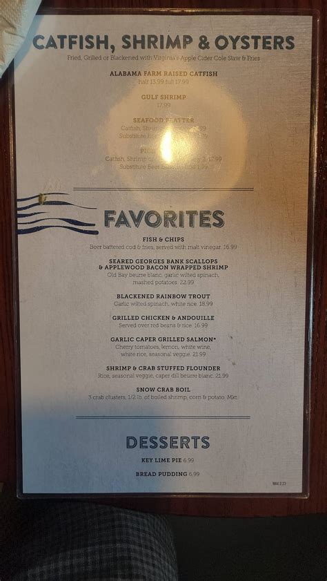 Menu at Fish City Grill restaurant, Waxahachie