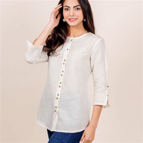 Antique White Linen Top – MISSPRINT