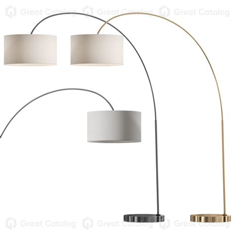 Floor Lamp West Elm Overarching Linen Shade 3D model - GreatCatalog 49395