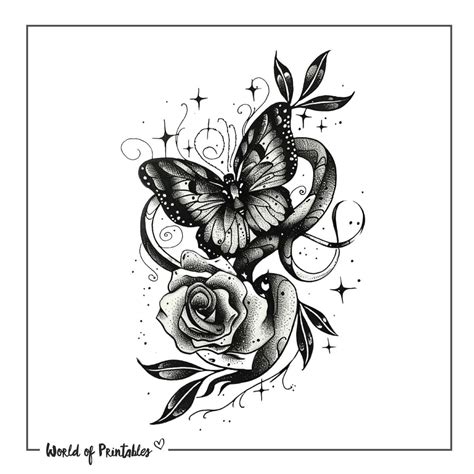 Butterfly Rose Tattoo Designs The Best Rose Tattoo Guide By Tattoo