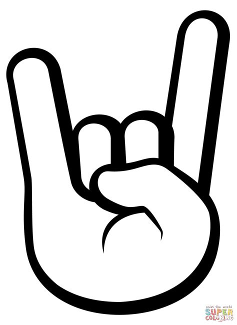 Sign of the Horns Emoji coloring page | Free Printable Coloring Pages