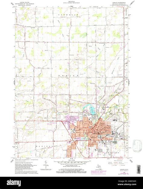 Adrian michigan map hi-res stock photography and images - Alamy