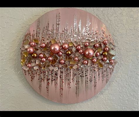 Pin by Bam Bam on DIY in 2025 | Glitter wall art, Rose gold painting ...