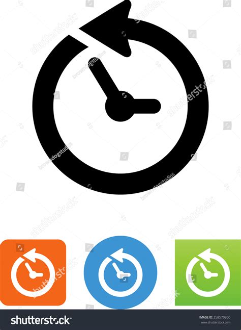 Clock Going Backwards Icon Stock Vector (Royalty Free) 258570860 ...