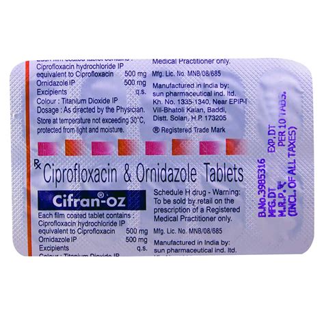 Cifran-OZ Tablet | Uses, Side Effects, Price | Apollo Pharmacy