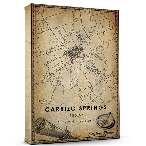 Carrizo Springs Map Poster, Texas Map Art Poster, Canvas, Carrizo ...