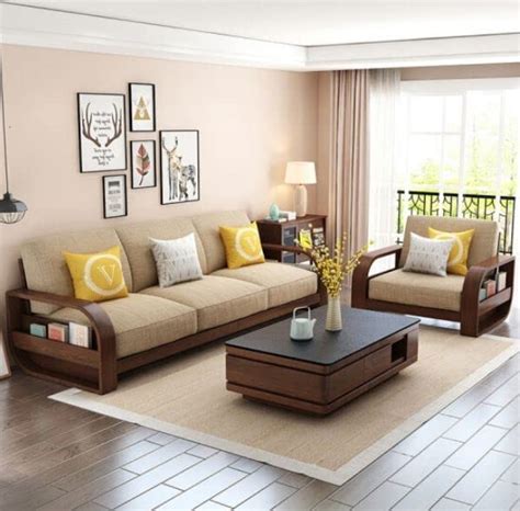 Renewiture Sheesham Wood 6 Seater Sofa for Living Room Bedroom Hall ...