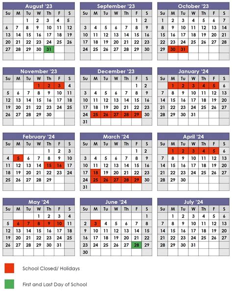 School Calendar | Strawberry Hill