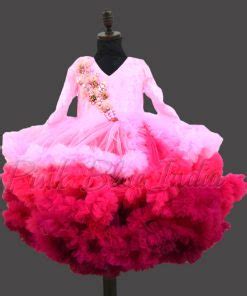 Pink Ombre Ruffle Gown Ruffled